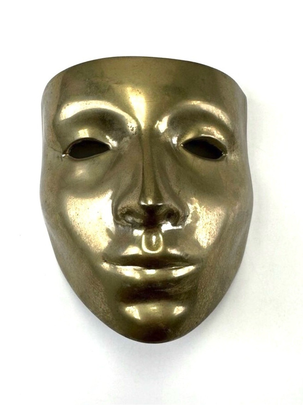 Solid brass mask Mardi Gras Carnivale Decorative Collectors Mid-Century